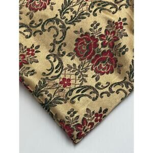 WC Designs Gold & Red Floral Brocade Tablecloth 104x60 Elegant Luxe